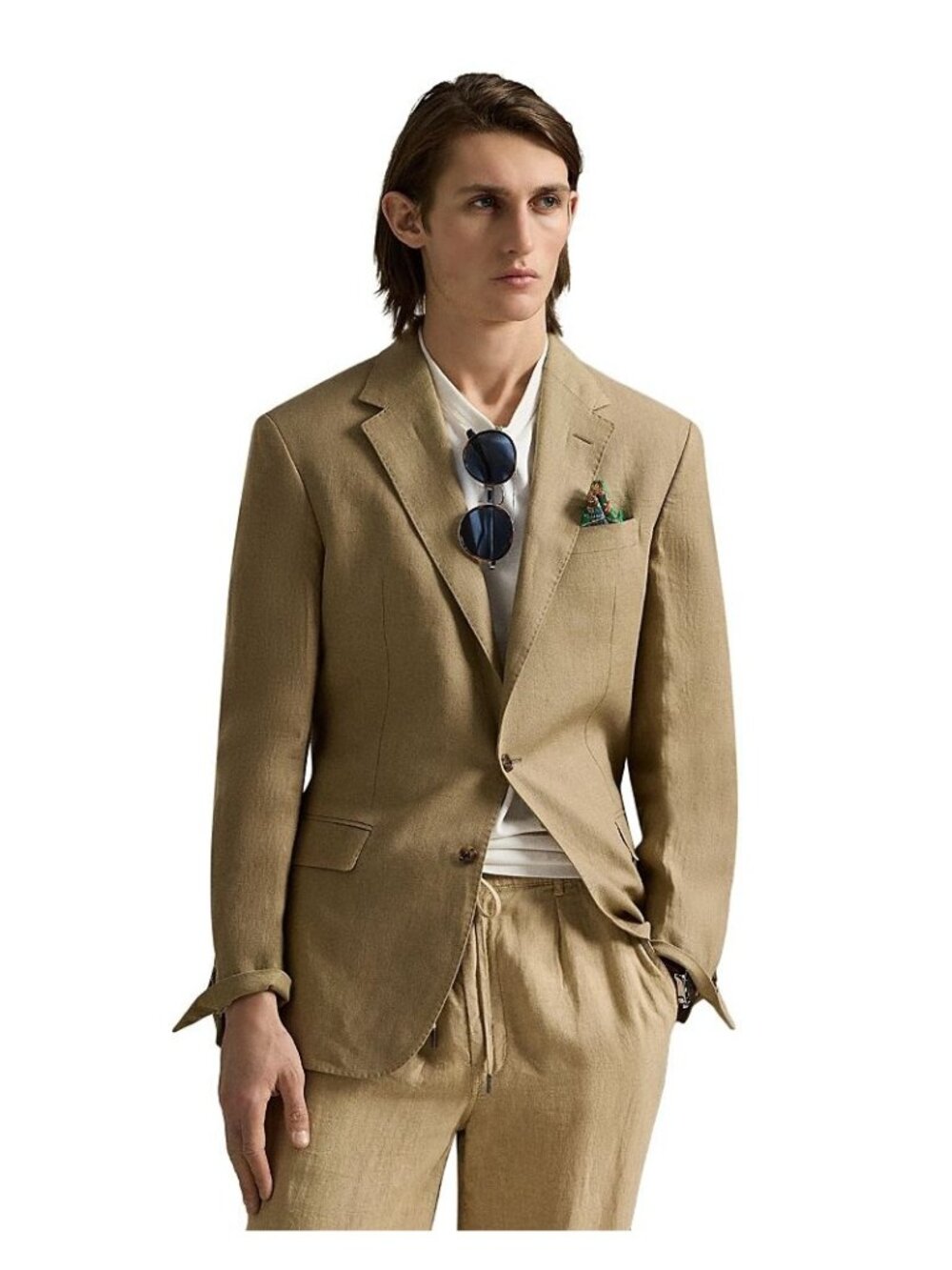 NWT Polo Ralph Lauren Polo Tailored Linen Suit Jacket Classic Khaki Mens Size 44